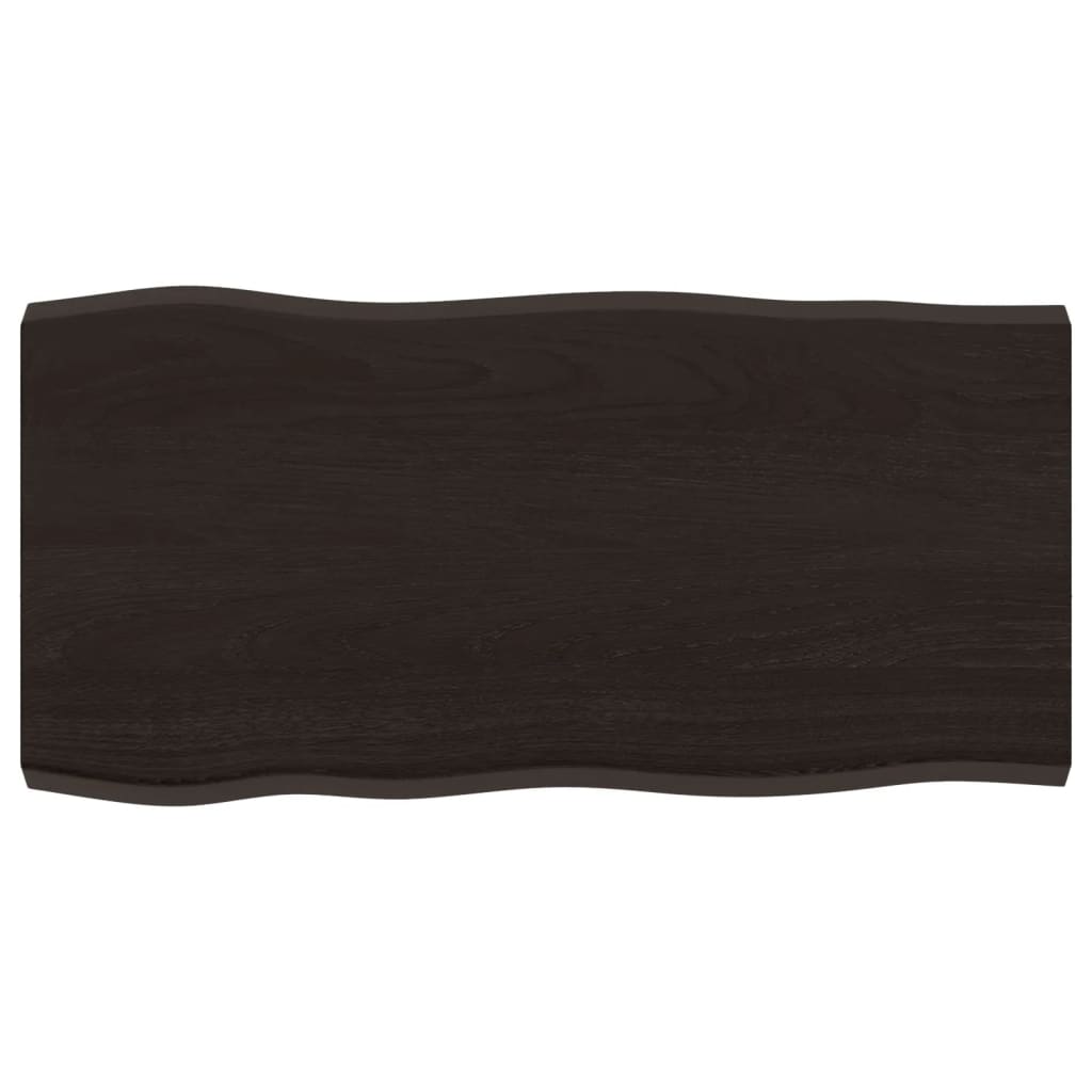 vidaXL Blat masă, 80x40x(2-4) cm, maro, lemn tratat contur organic vidaXL Blat masă, 80x40x(2-4) cm, maro, lemn tratat contur organic