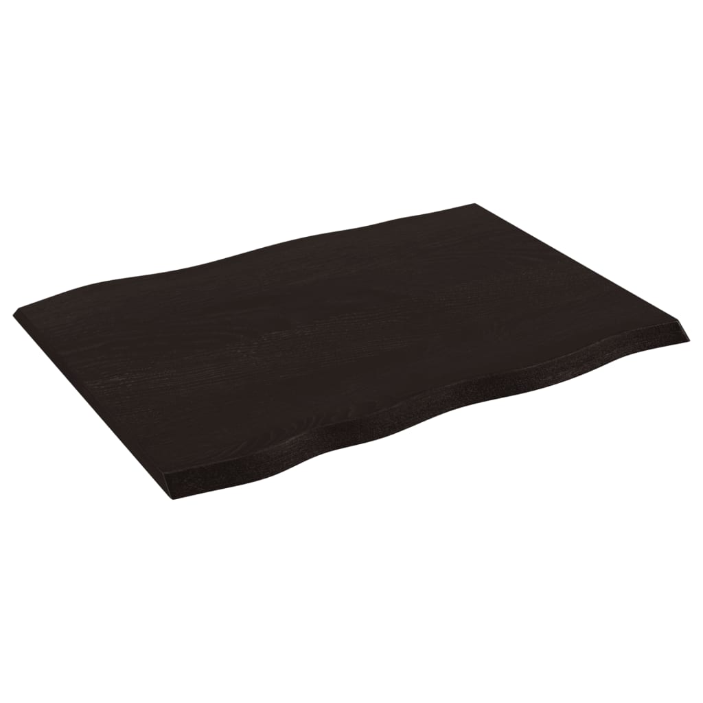 vidaXL Blat masă, 80x60x2 cm, maro, lemn stejar tratat contur organic