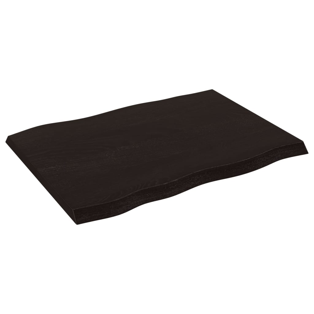 vidaXL Blat masă, 80x60x(2-4) cm, maro, lemn tratat contur organic vidaXL Blat masă, 80x60x(2-4) cm, maro, lemn tratat contur organic