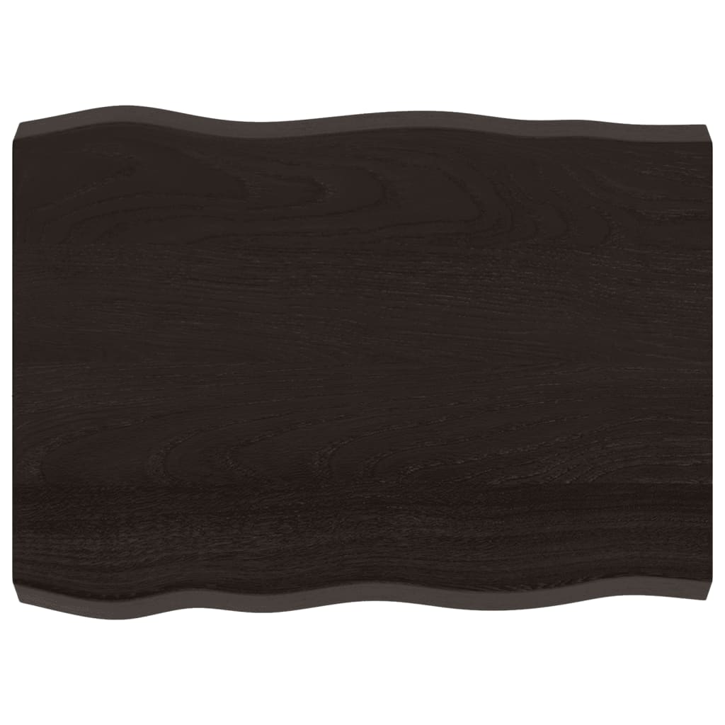 vidaXL Blat masă, 80x60x6 cm, gri, lemn stejar tratat contur organic