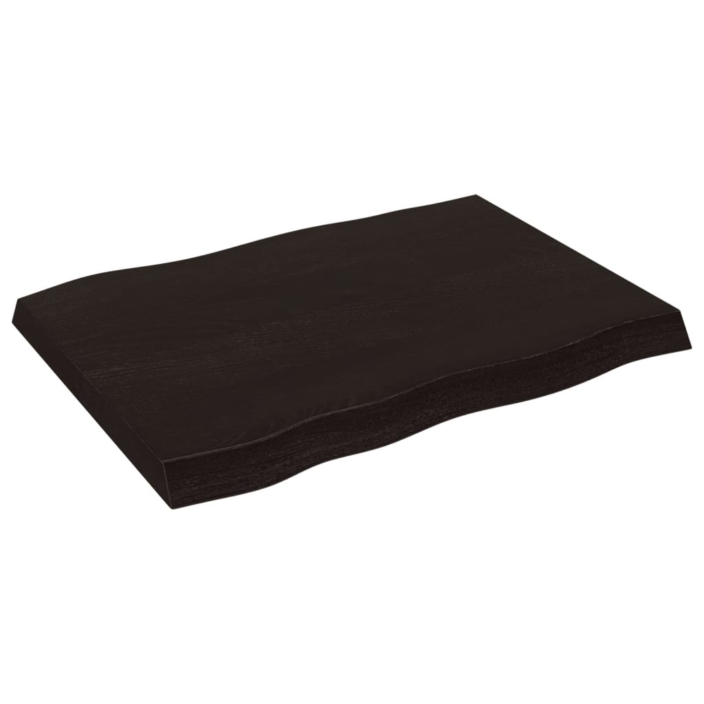 vidaXL Blat masă, 80x60x6 cm, gri, lemn stejar tratat contur organic
