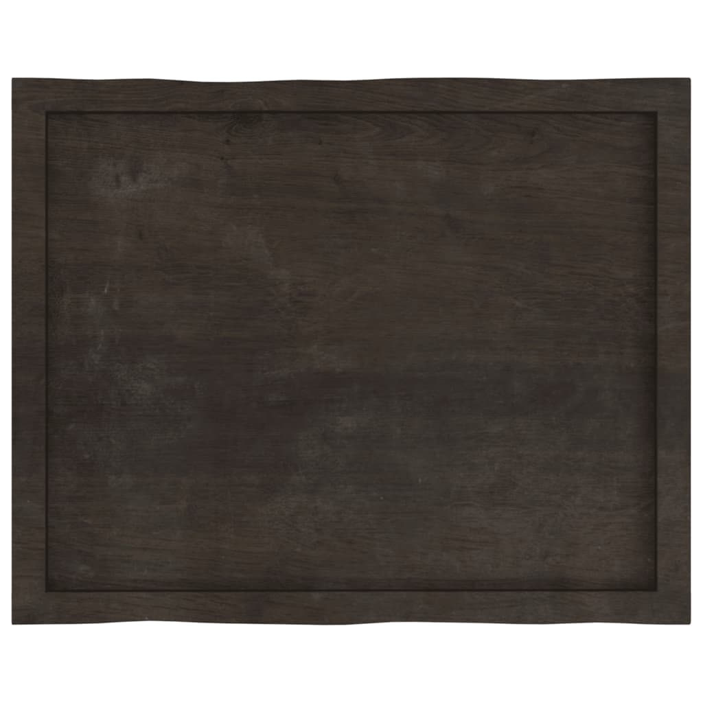 vidaXL Blat masă, 80x60x6 cm, gri, lemn stejar tratat contur organic