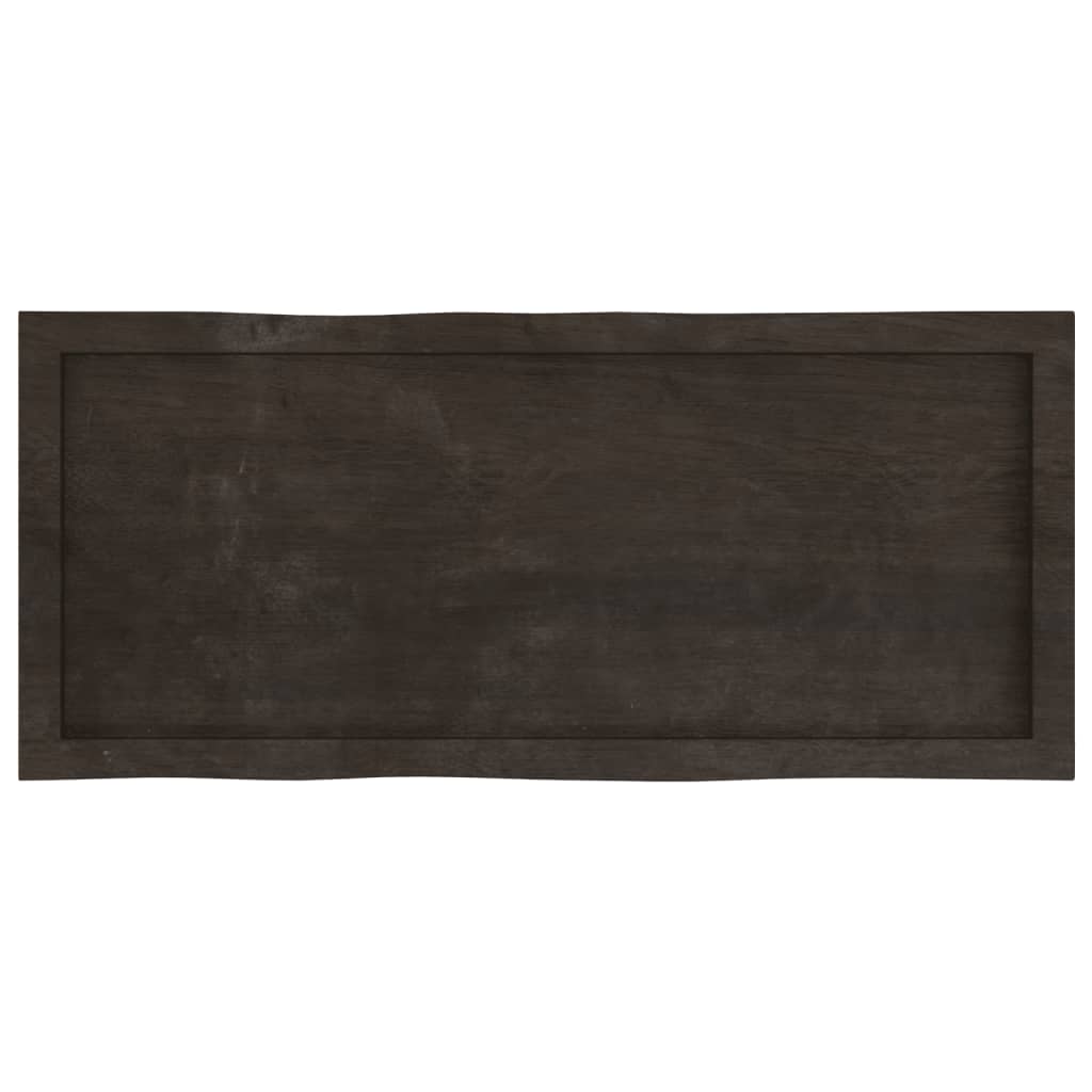 vidaXL Blat masă, 100x40x6 cm, gri, lemn stejar tratat contur organic vidaXL Blat masă, 100x40x6 cm, gri, lemn stejar tratat contur organic