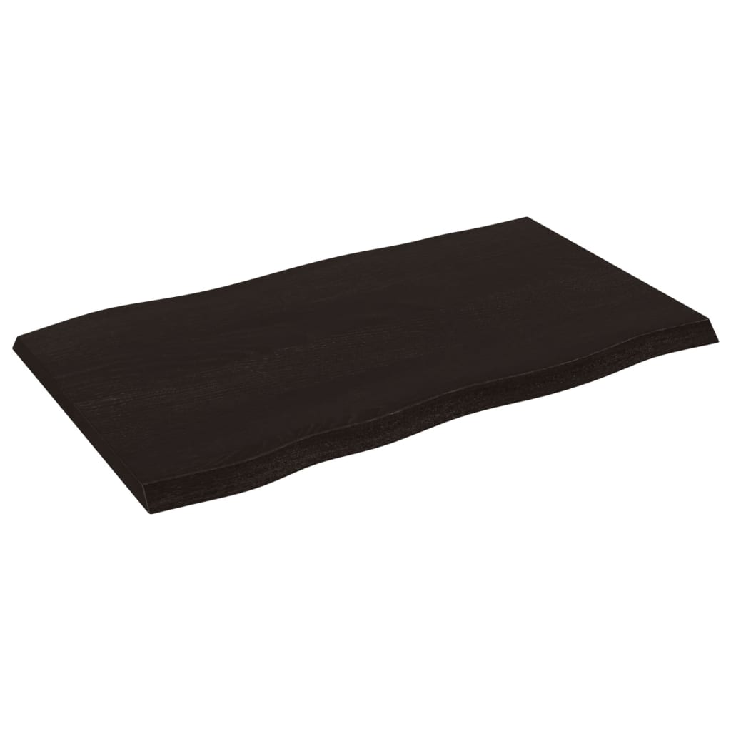vidaXL Blat masă, 100x60x4 cm, gri, lemn stejar tratat contur organic