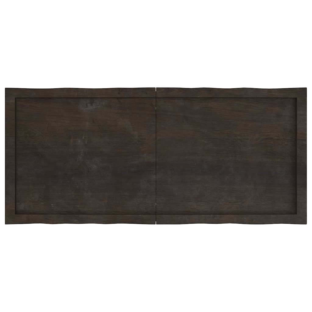 vidaXL Blat masă, 120x50x6 cm, gri, lemn stejar tratat contur organic