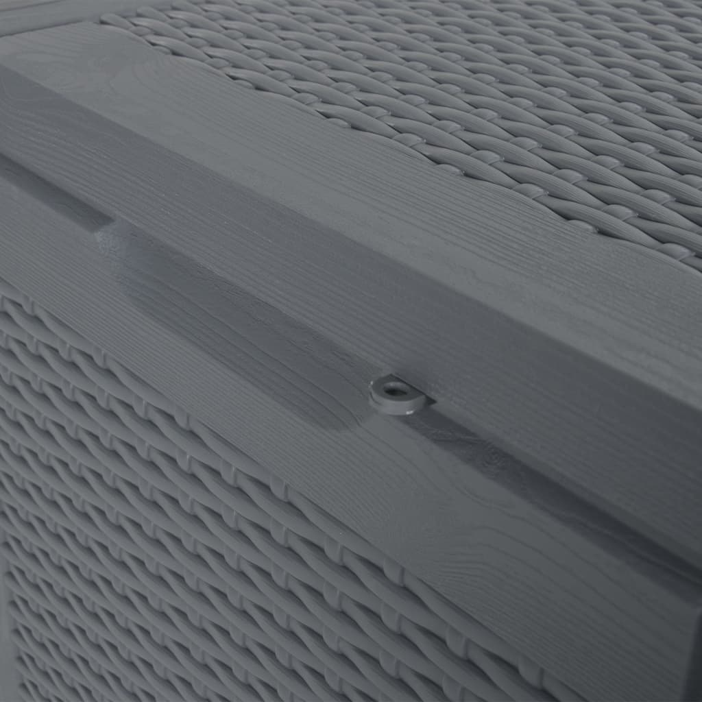 vidaXL Cutie de depozitare pentru grădină, gri, 90 L, PP ratan