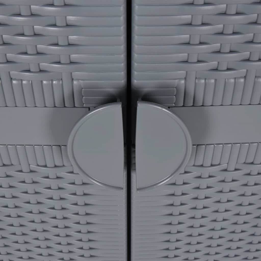 vidaXL Dulap de depozitare pentru grădină, gri, 65x45x172 cm, PP ratan