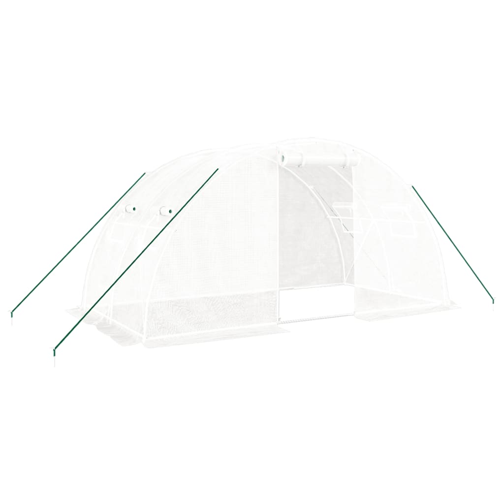vidaXL Seră cu cadru din oțel, alb, 8 m², 4x2x2 m