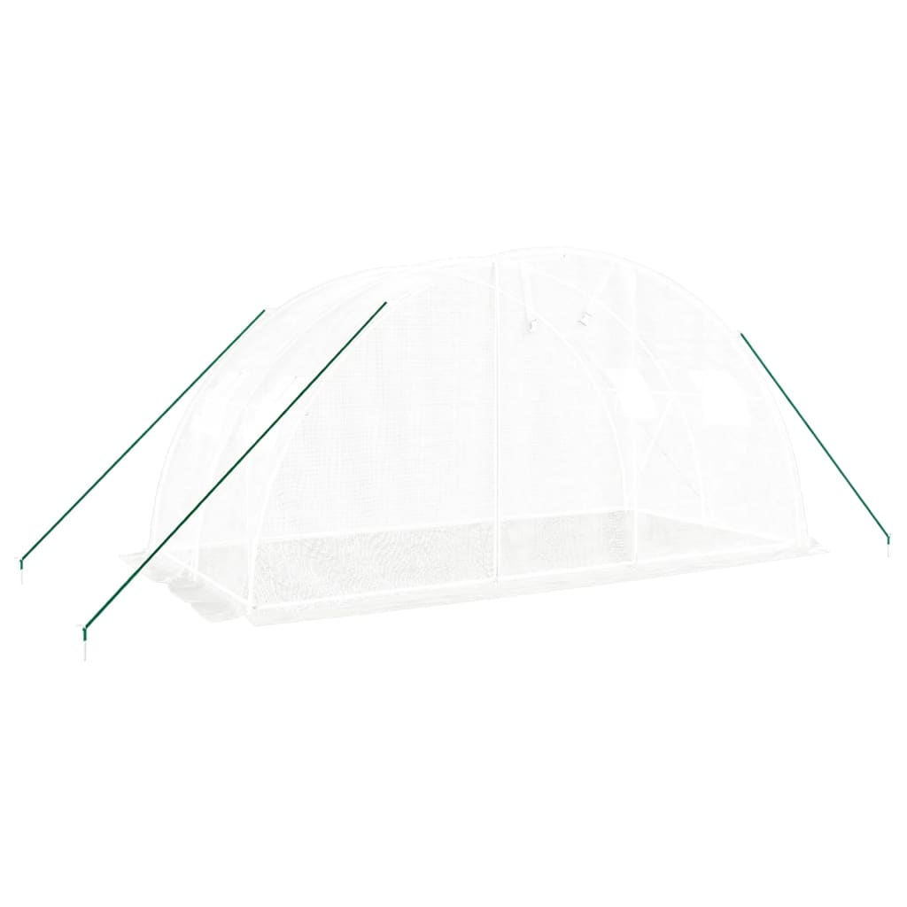 vidaXL Seră cu cadru din oțel, alb, 8 m², 4x2x2 m