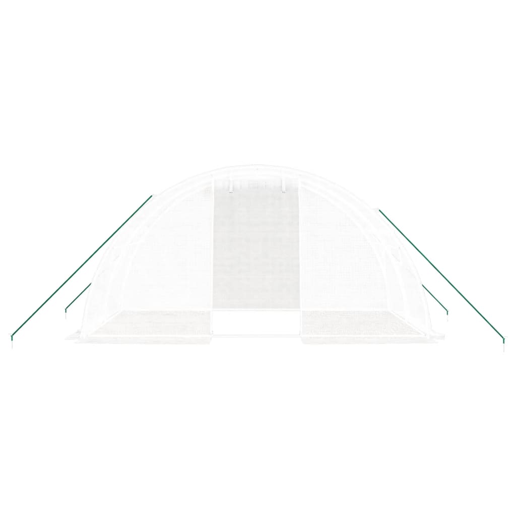 vidaXL Seră cu cadru din oțel, alb, 8 m², 4x2x2 m