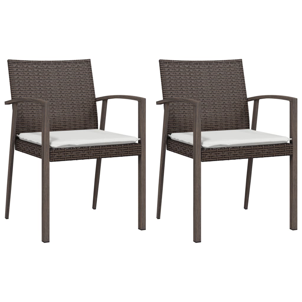 vidaXL Scaune de grădină cu perne 2 buc. maro 56,5x57x83 cm poliratan vidaXL Scaune de grădină cu perne 2 buc. maro 56,5x57x83 cm poliratan