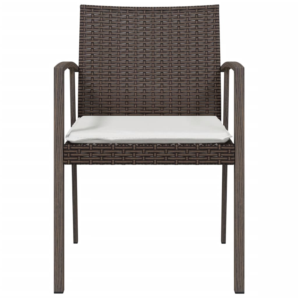 vidaXL Scaune de grădină cu perne 2 buc. maro 56,5x57x83 cm poliratan vidaXL Scaune de grădină cu perne 2 buc. maro 56,5x57x83 cm poliratan