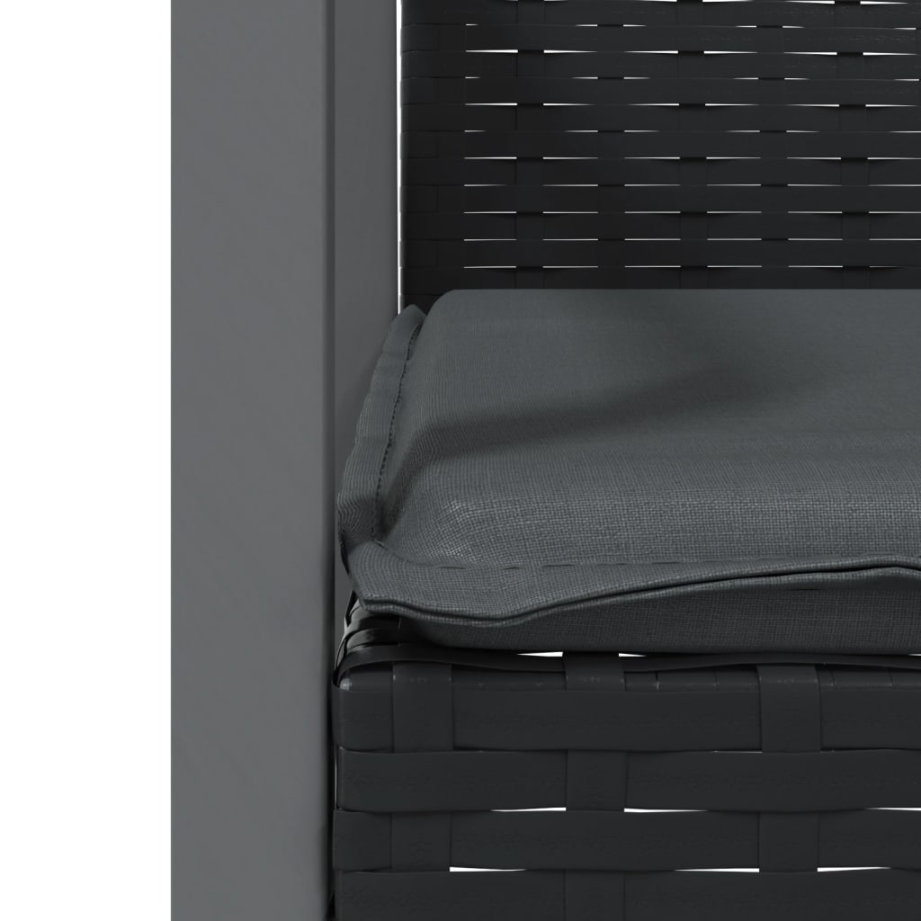 vidaXL Scaune de grădină cu perne 2 buc. negru 56,5x57x83 cm poliratan vidaXL Scaune de grădină cu perne 2 buc. negru 56,5x57x83 cm poliratan