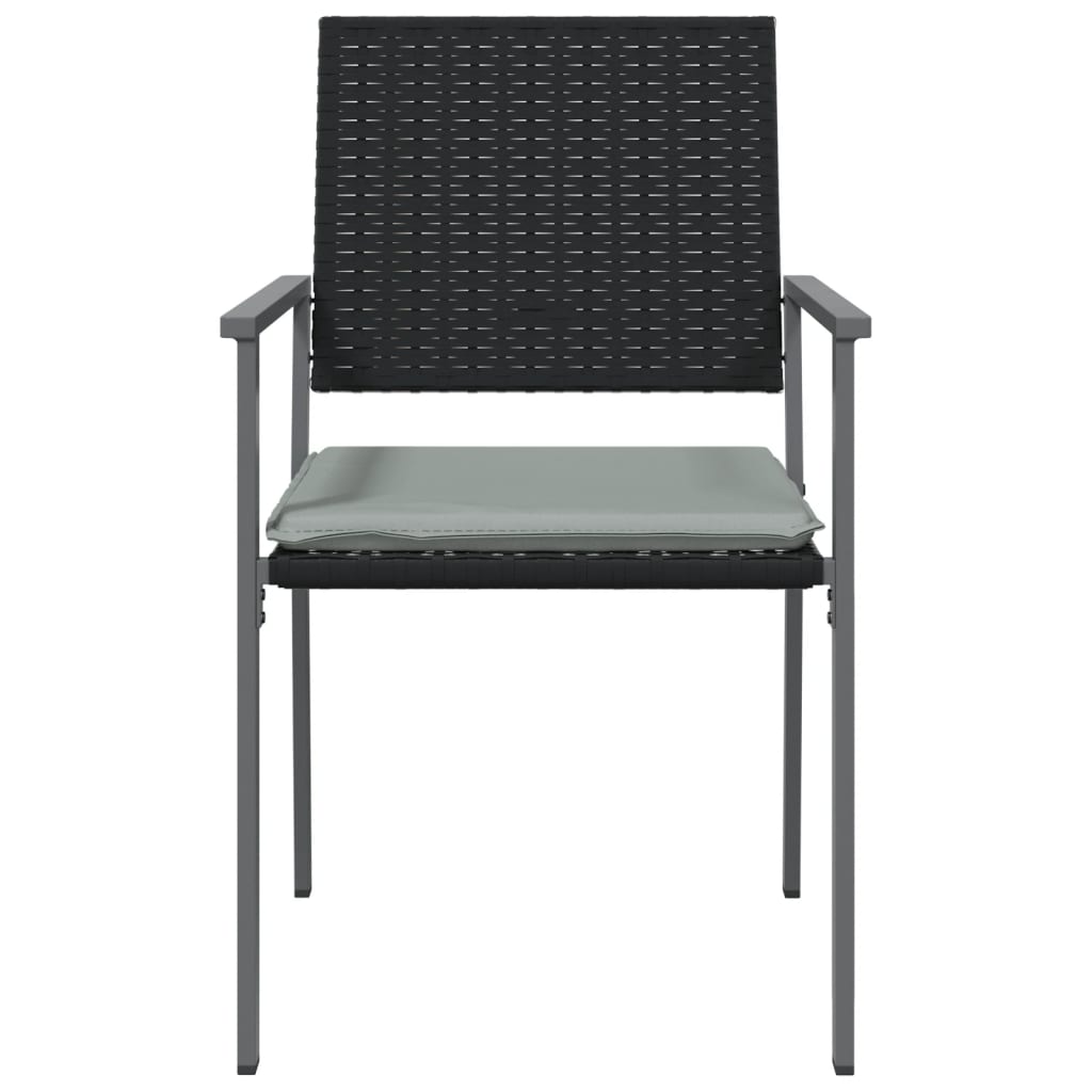 vidaXL Scaune de grădină cu perne 2 buc. negru 54x62,5x89 cm poliratan vidaXL Scaune de grădină cu perne 2 buc. negru 54x62,5x89 cm poliratan