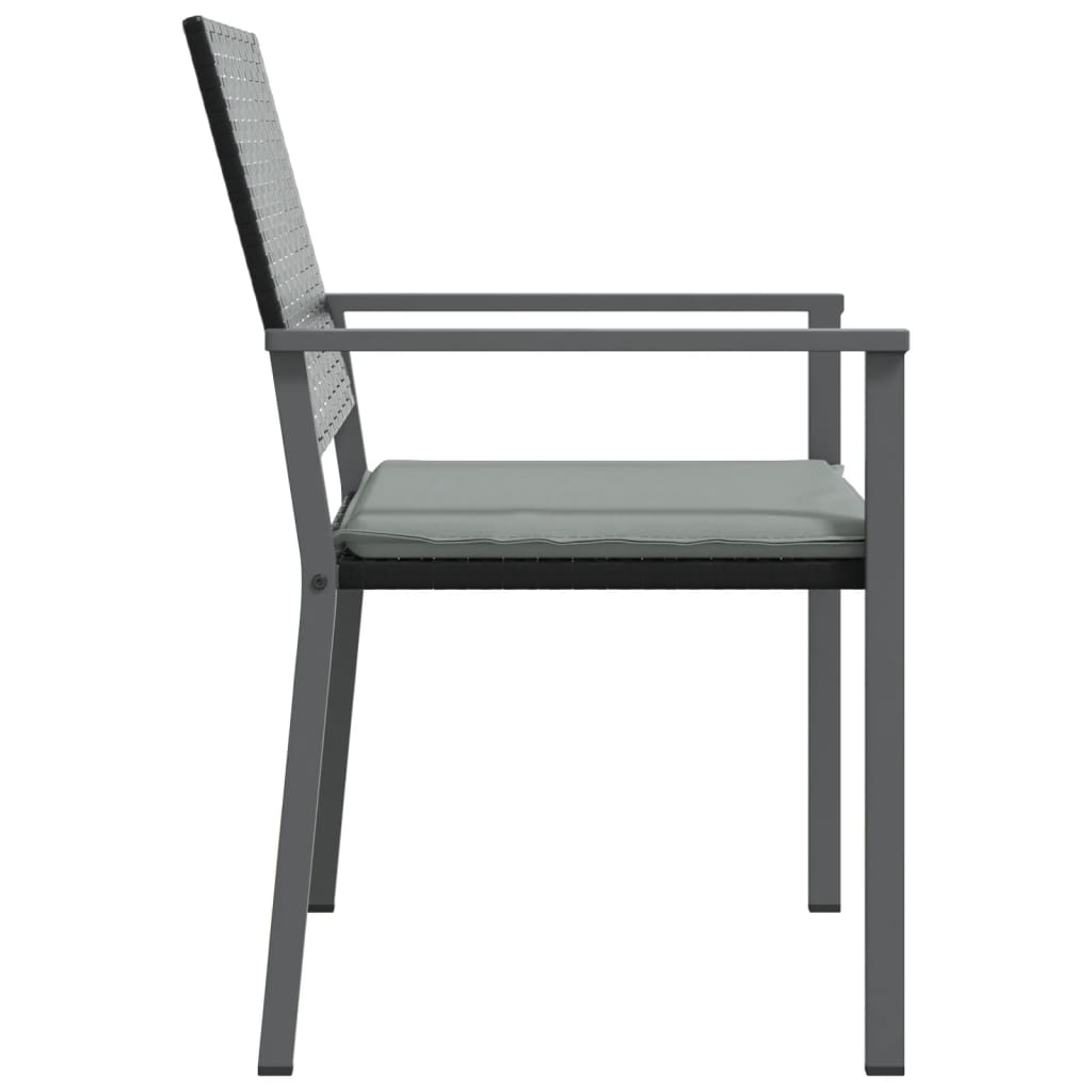 vidaXL Scaune de grădină cu perne 2 buc. negru 54x62,5x89 cm poliratan vidaXL Scaune de grădină cu perne 2 buc. negru 54x62,5x89 cm poliratan