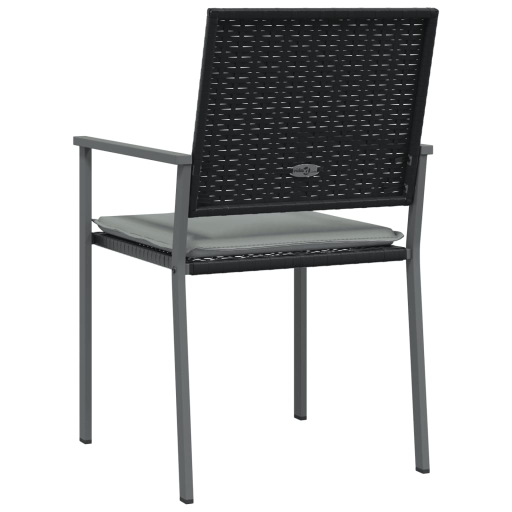 vidaXL Scaune de grădină cu perne 2 buc. negru 54x62,5x89 cm poliratan vidaXL Scaune de grădină cu perne 2 buc. negru 54x62,5x89 cm poliratan