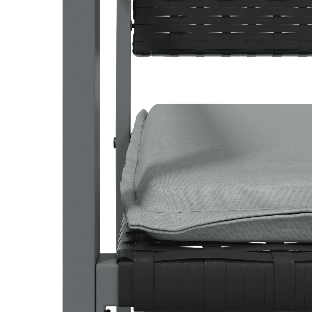 vidaXL Scaune de grădină cu perne 2 buc. negru 54x62,5x89 cm poliratan vidaXL Scaune de grădină cu perne 2 buc. negru 54x62,5x89 cm poliratan
