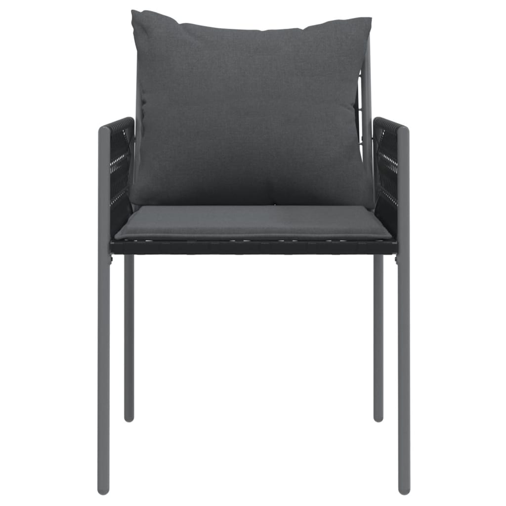 vidaXL Scaune de grădină cu perne 2 buc. negru 54x61x83 cm poliratan vidaXL Scaune de grădină cu perne 2 buc. negru 54x61x83 cm poliratan