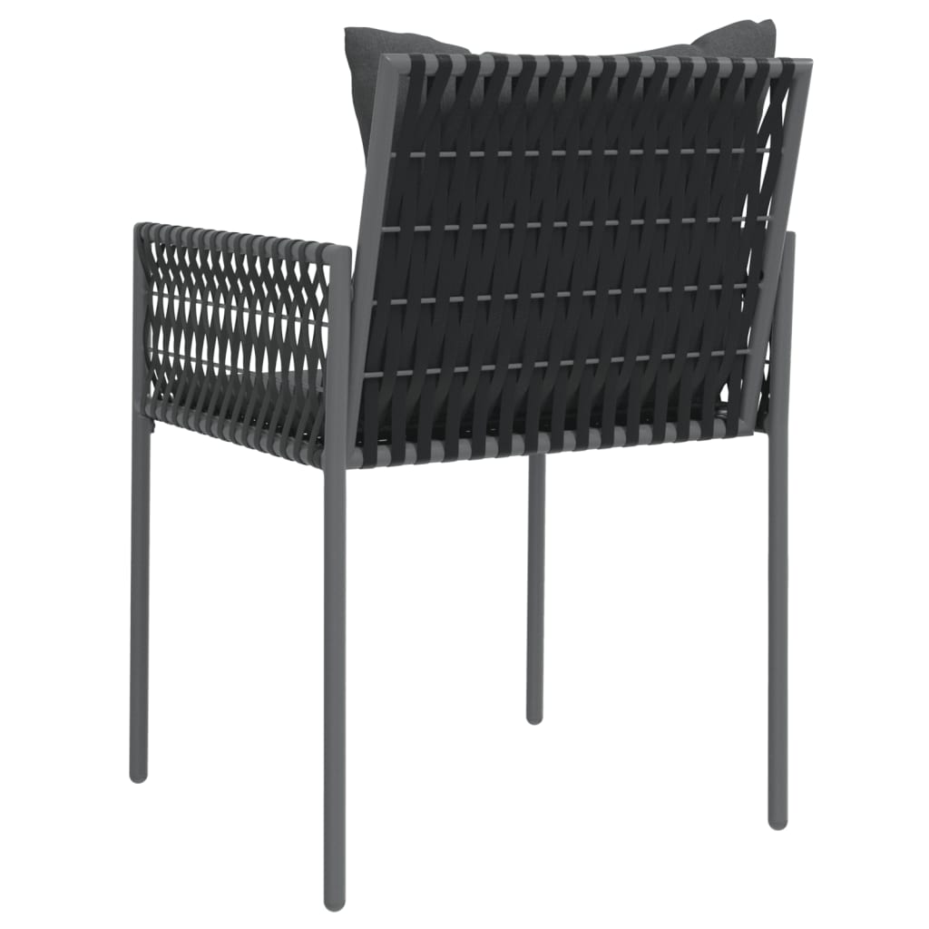 vidaXL Scaune de grădină cu perne 2 buc. negru 54x61x83 cm poliratan vidaXL Scaune de grădină cu perne 2 buc. negru 54x61x83 cm poliratan