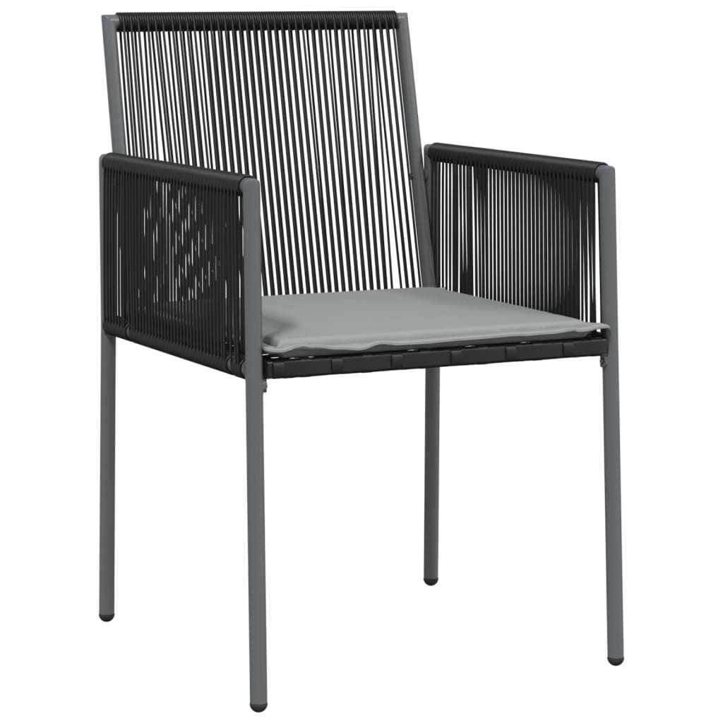vidaXL Scaune grădină cu perne 2 buc. negru 54x60,5x83,5 cm poliratan vidaXL Scaune grădină cu perne 2 buc. negru 54x60,5x83,5 cm poliratan