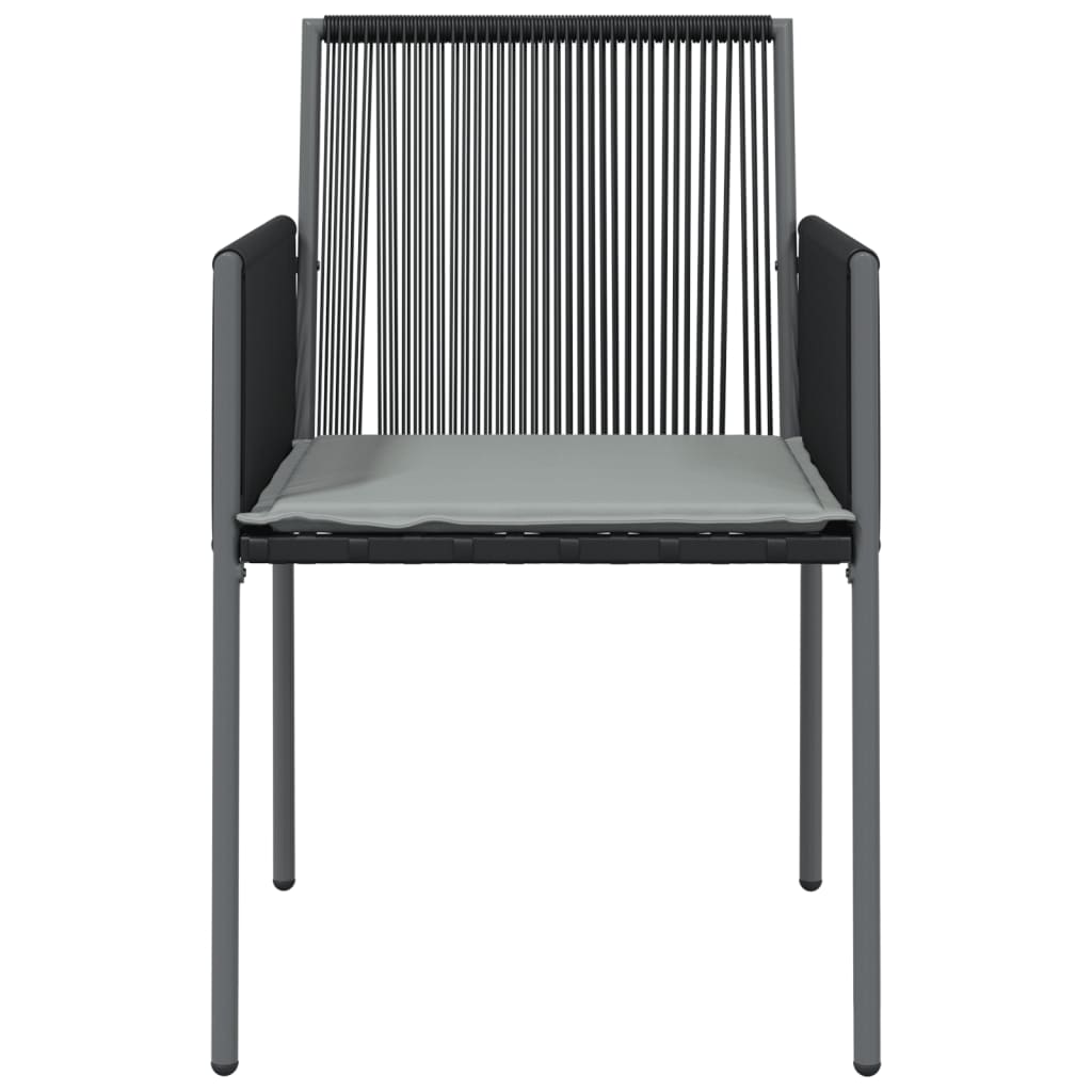 vidaXL Scaune grădină cu perne 2 buc. negru 54x60,5x83,5 cm poliratan vidaXL Scaune grădină cu perne 2 buc. negru 54x60,5x83,5 cm poliratan