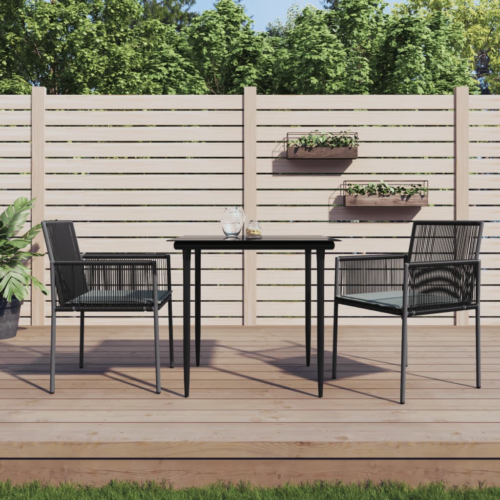 vidaXL Scaune grădină cu perne 2 buc. negru 54x60,5x83,5 cm poliratan vidaXL Scaune grădină cu perne 2 buc. negru 54x60,5x83,5 cm poliratan