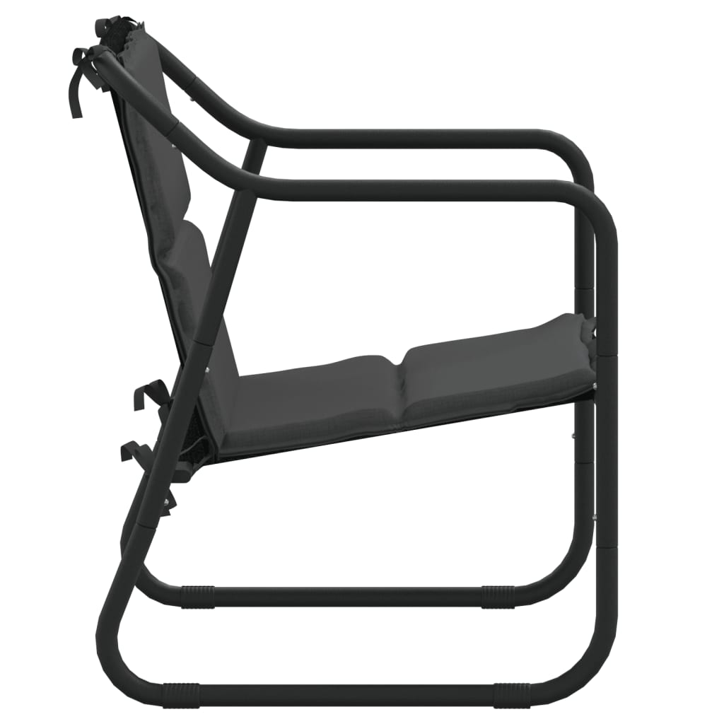 vidaXL Set mobilier de grădină, cu perne, antracit, 3 piese, oțel