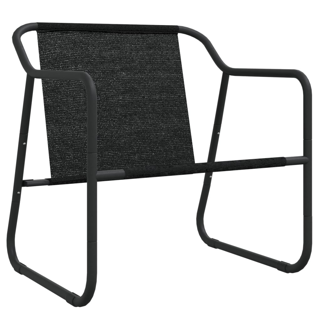 vidaXL Set mobilier de grădină, cu perne, antracit, 3 piese, oțel