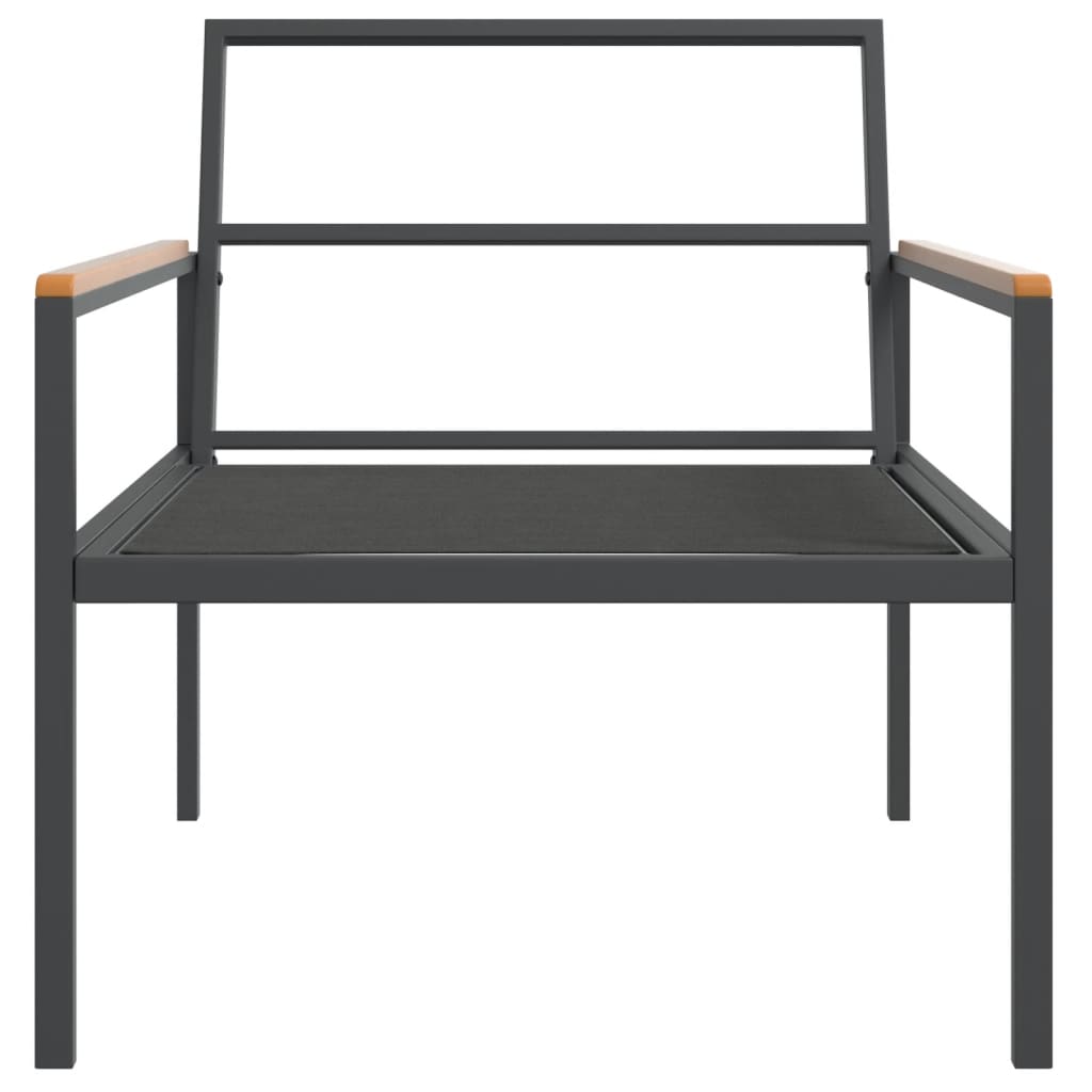 vidaXL Set mobilier de grădină, cu perne, antracit, 3 piese, oțel