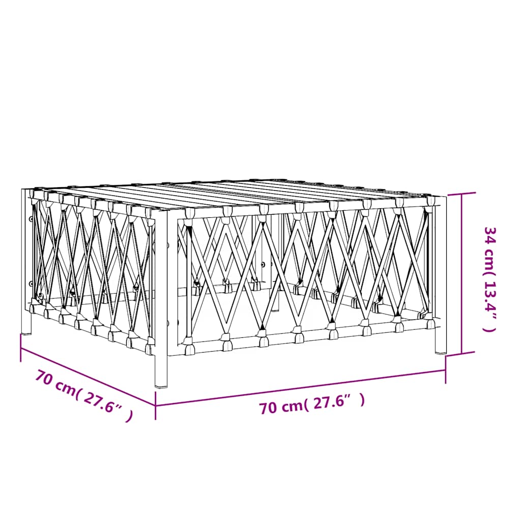 vidaXL Masă de grădină, alb, 70x70x34 cm, matarial țesut vidaXL Masă de grădină, alb, 70x70x34 cm, matarial țesut