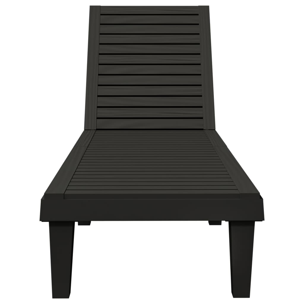 vidaXL Șezlong, negru, 155x58x83 cm, polipropilenă vidaXL Șezlong, negru, 155x58x83 cm, polipropilenă