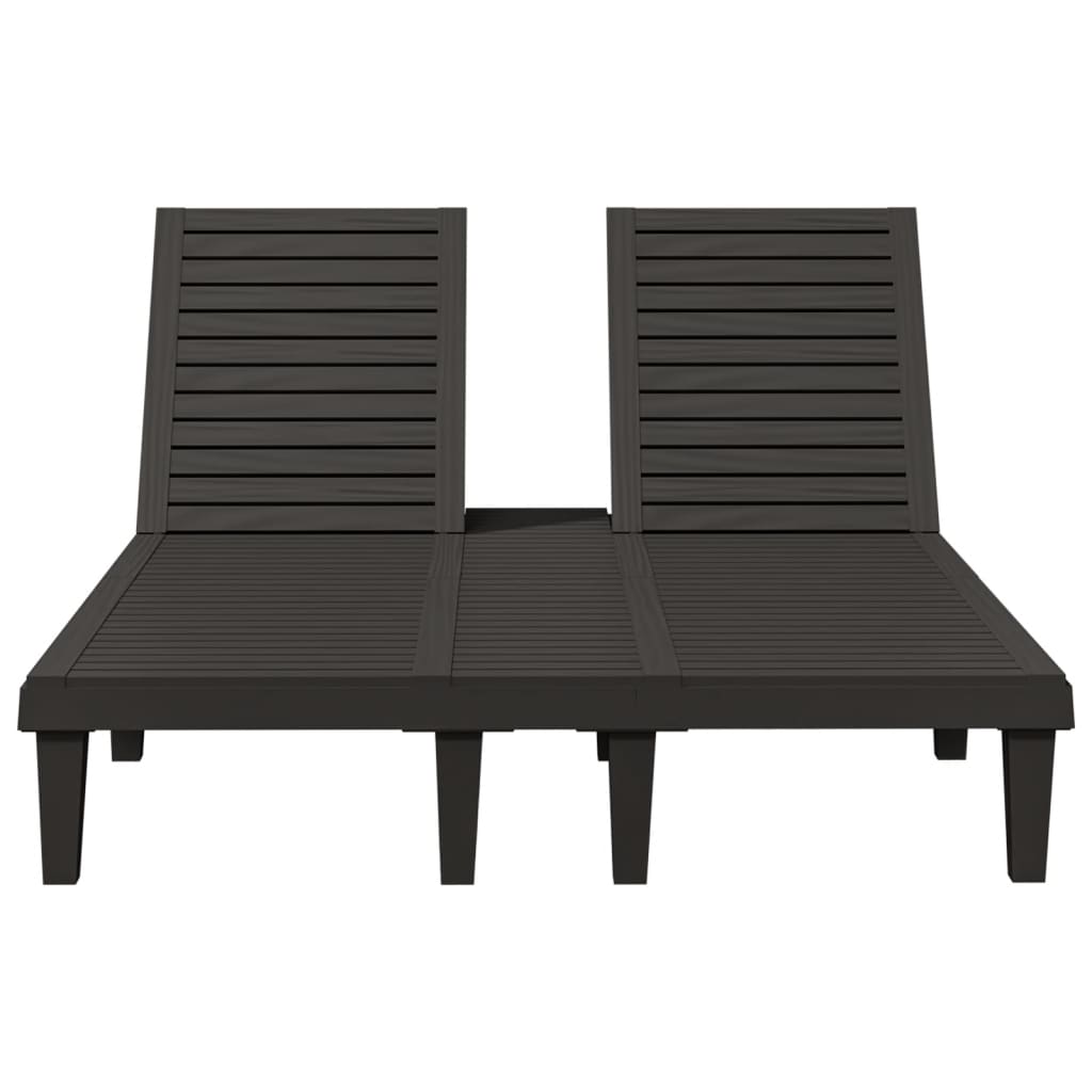 vidaXL Șezlong dublu, negru, 155x138x83 cm, polipropilenă vidaXL Șezlong dublu, negru, 155x138x83 cm, polipropilenă