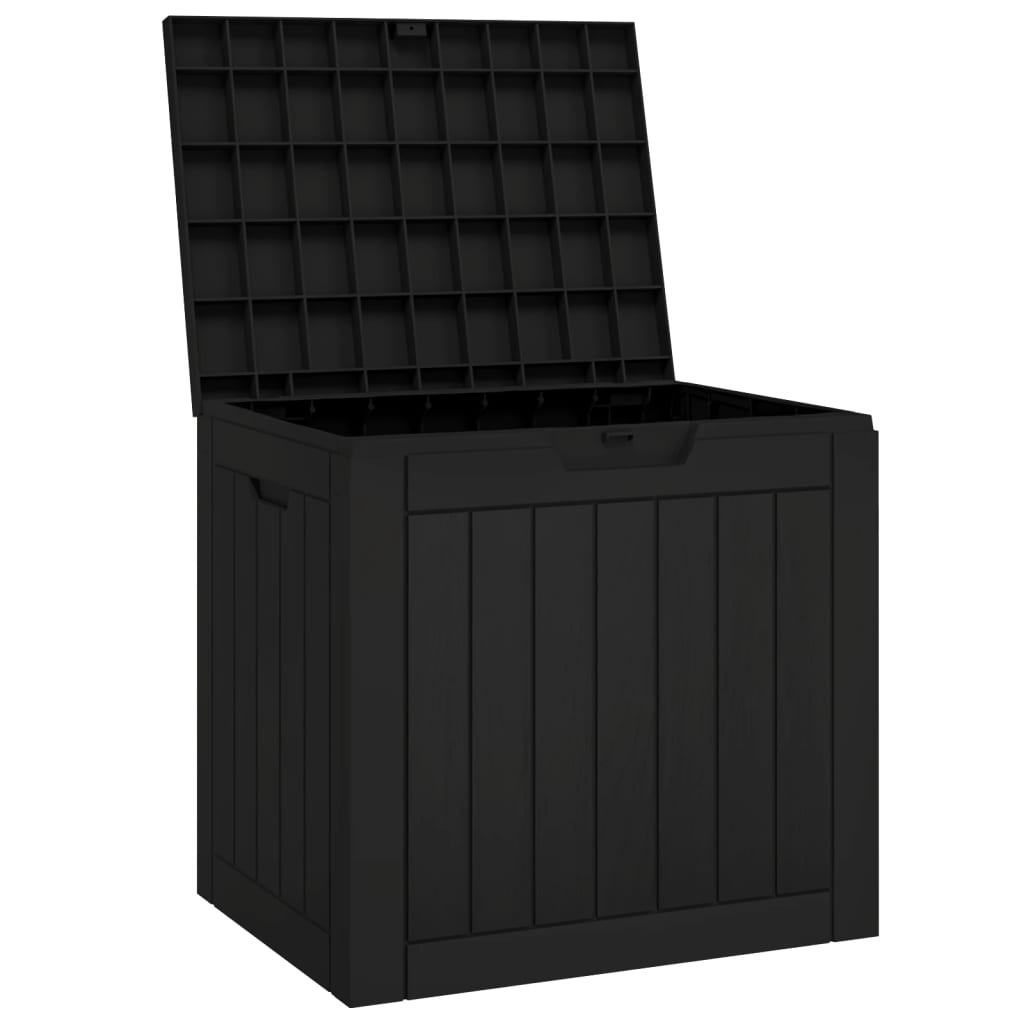 vidaXL Ladă depozitare de grădină, negru, 55,5x43x53 cm, polipropilenă vidaXL Ladă depozitare de grădină, negru, 55,5x43x53 cm, polipropilenă