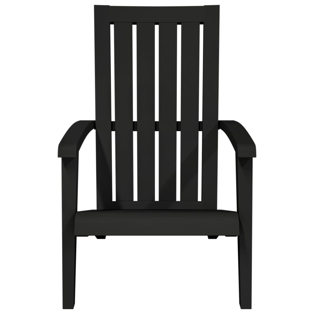 vidaXL Scaun Adirondack de grădină, negru, polipropilenă vidaXL Scaun Adirondack de grădină, negru, polipropilenă