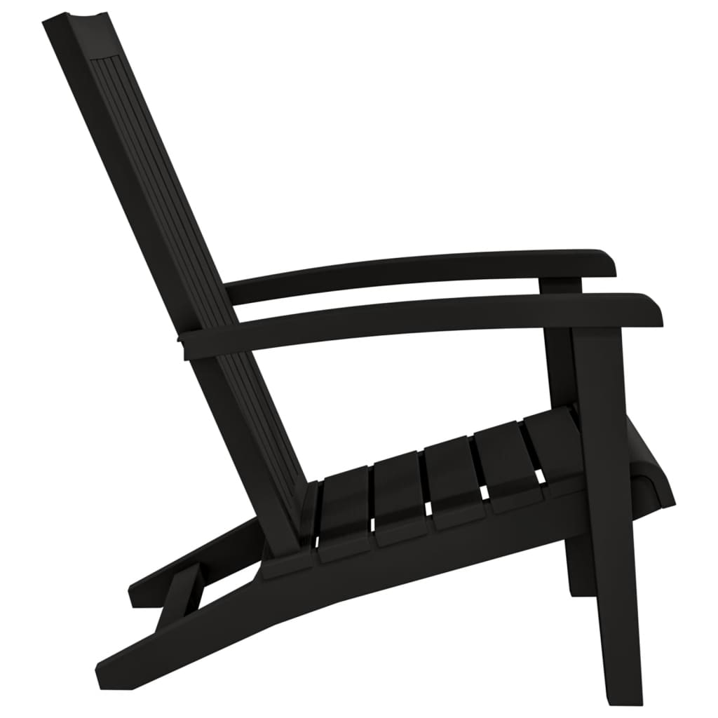 vidaXL Scaun Adirondack de grădină, negru, polipropilenă vidaXL Scaun Adirondack de grădină, negru, polipropilenă