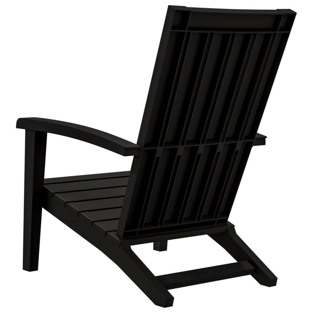 vidaXL Scaun Adirondack de grădină, negru, polipropilenă vidaXL Scaun Adirondack de grădină, negru, polipropilenă