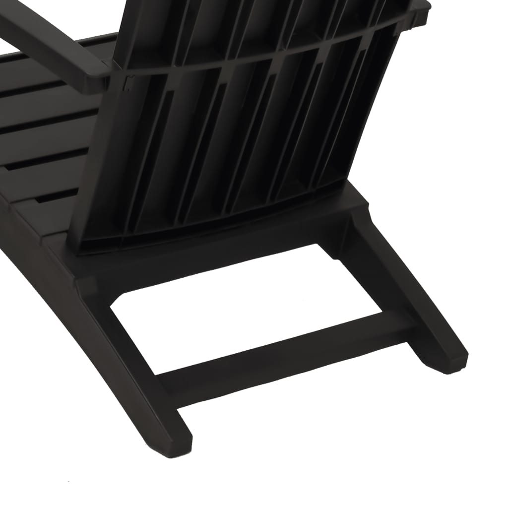vidaXL Scaun Adirondack de grădină, negru, polipropilenă vidaXL Scaun Adirondack de grădină, negru, polipropilenă