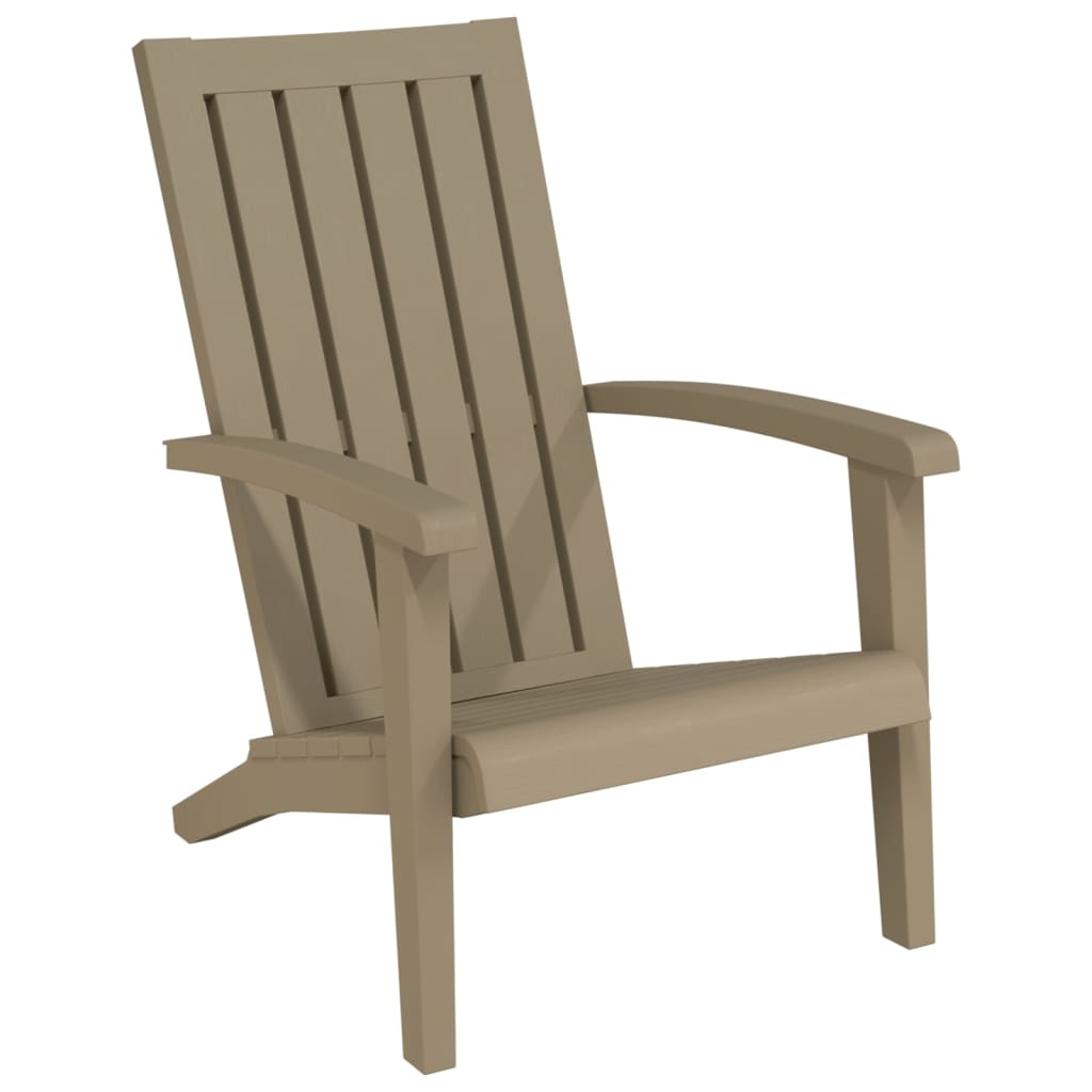 vidaXL Scaun Adirondack de grădină, maro deschis, polipropilenă vidaXL Scaun Adirondack de grădină, maro deschis, polipropilenă