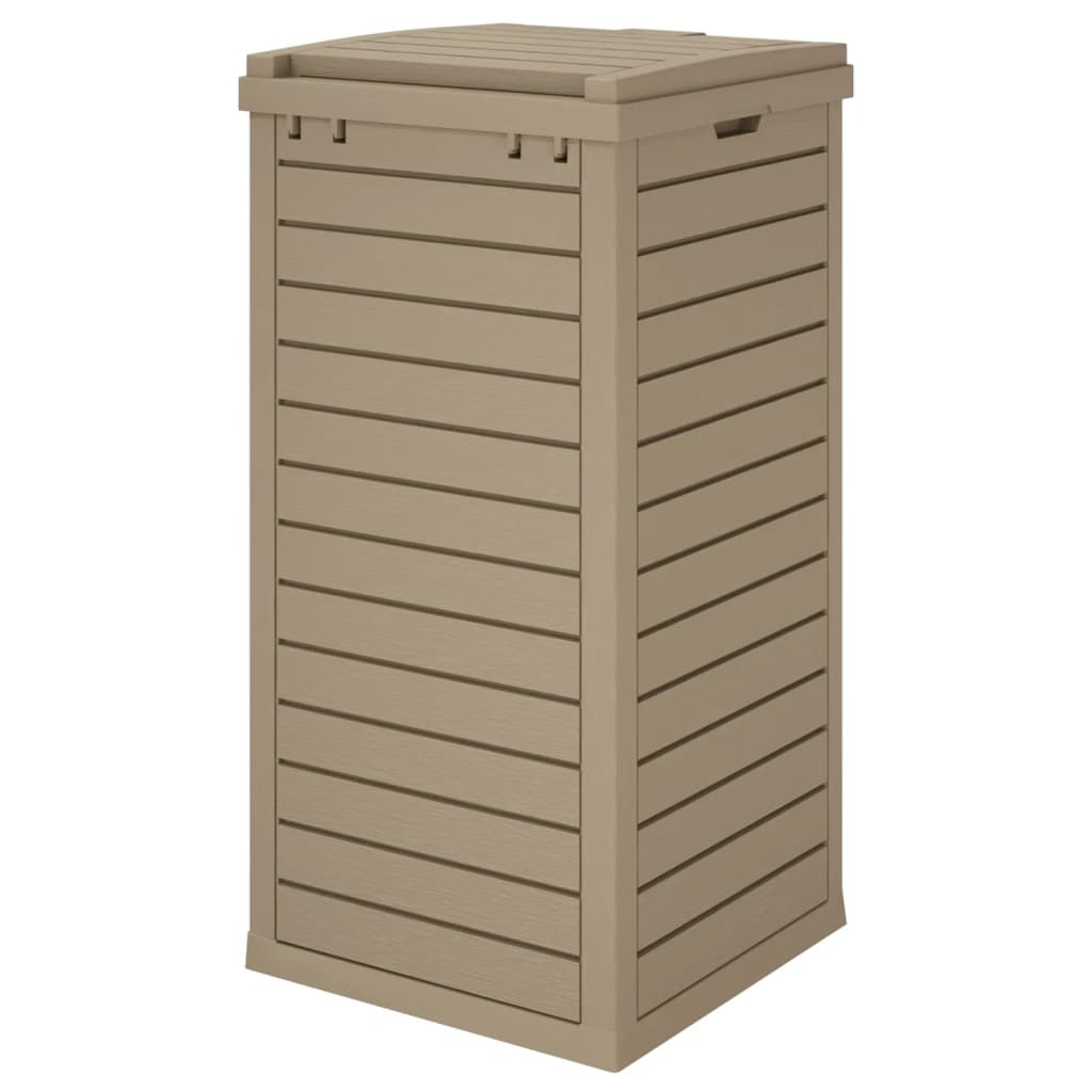 vidaXL Coș de gunoi de exterior maro deschis 41x41x86 cm polipropilenă vidaXL Coș de gunoi de exterior maro deschis 41x41x86 cm polipropilenă
