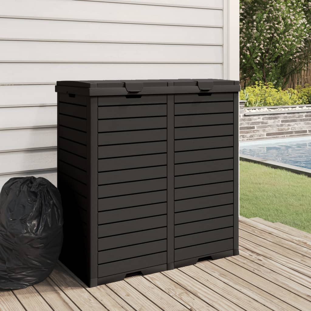 vidaXL Coș de gunoi de exterior, negru, 78x41x86 cm, polipropilenă vidaXL Coș de gunoi de exterior, negru, 78x41x86 cm, polipropilenă
