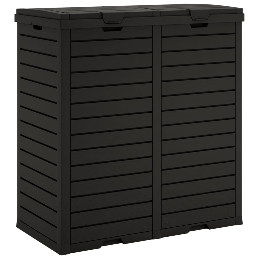 vidaXL Coș de gunoi de exterior, negru, 78x41x86 cm, polipropilenă vidaXL Coș de gunoi de exterior, negru, 78x41x86 cm, polipropilenă