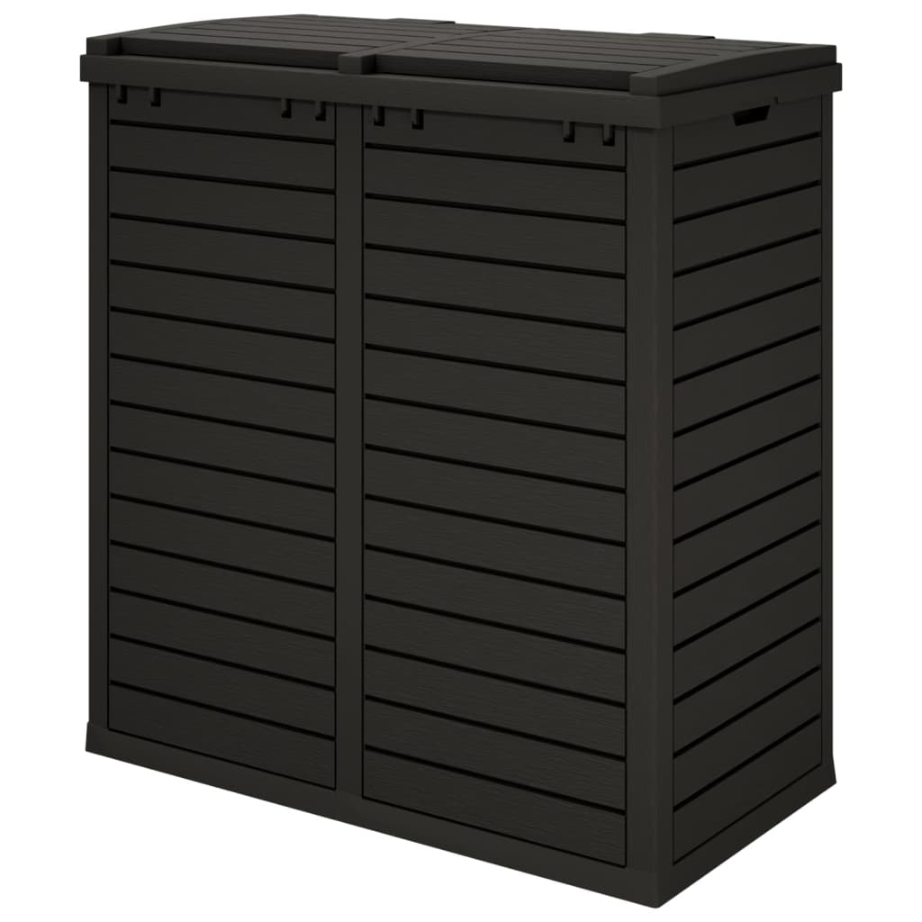 vidaXL Coș de gunoi de exterior, negru, 78x41x86 cm, polipropilenă vidaXL Coș de gunoi de exterior, negru, 78x41x86 cm, polipropilenă