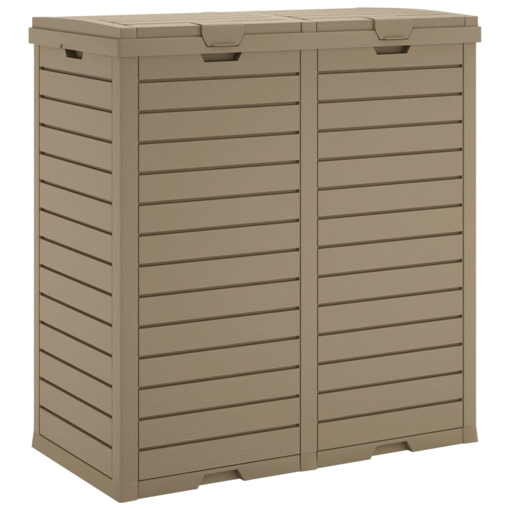 vidaXL Coș de gunoi de exterior maro deschis 78x41x86 cm polipropilenă vidaXL Coș de gunoi de exterior maro deschis 78x41x86 cm polipropilenă