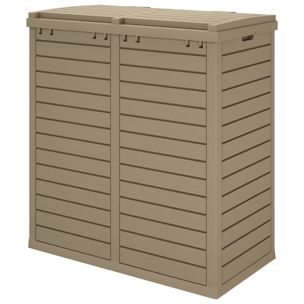 vidaXL Coș de gunoi de exterior maro deschis 78x41x86 cm polipropilenă vidaXL Coș de gunoi de exterior maro deschis 78x41x86 cm polipropilenă