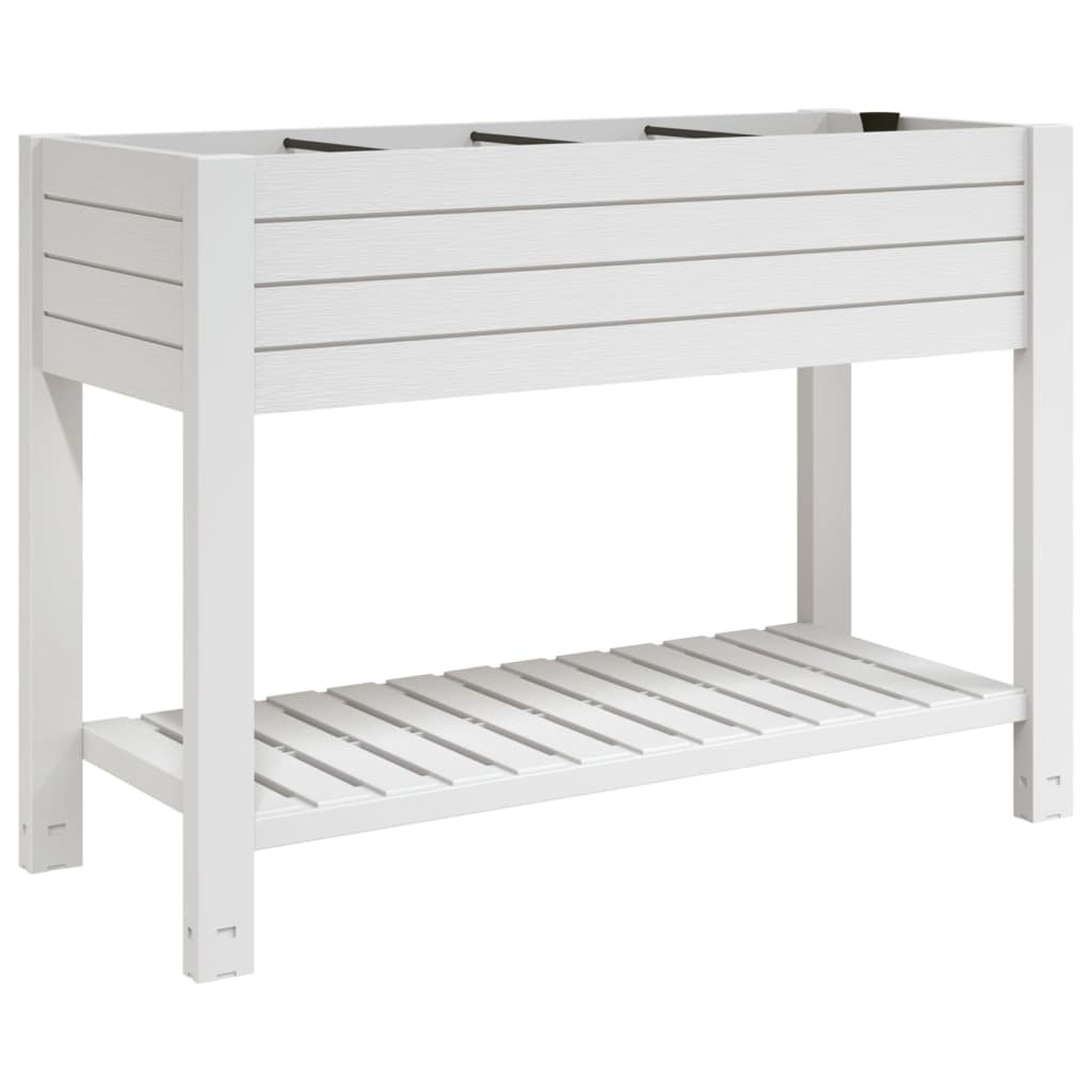 vidaXL Strat înălțat, alb, 110x45x79 cm, polipropilenă vidaXL Strat înălțat, alb, 110x45x79 cm, polipropilenă