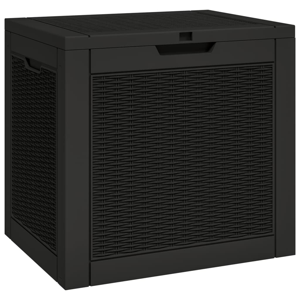 vidaXL Ladă depozitare de grădină, negru, 55,5x43x53 cm, polipropilenă vidaXL Ladă depozitare de grădină, negru, 55,5x43x53 cm, polipropilenă