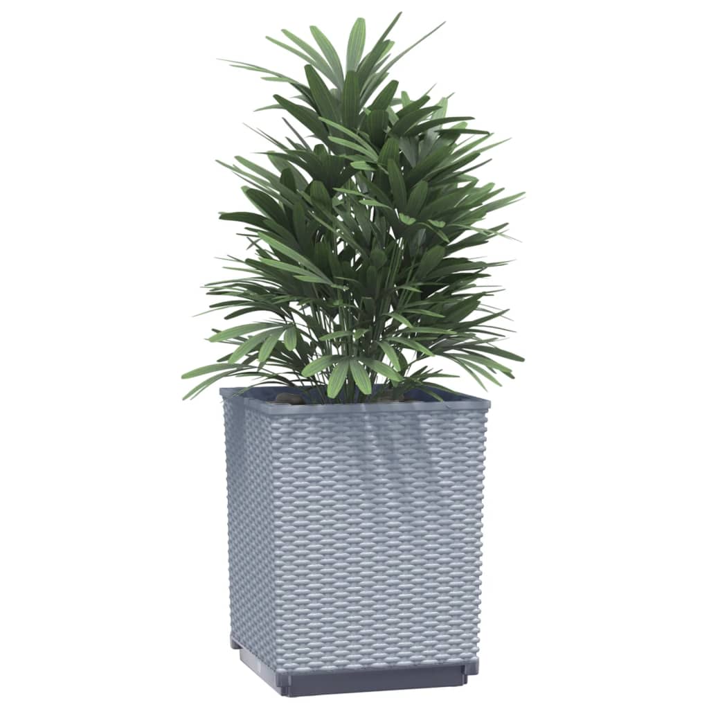 vidaXL Jardiniere, 2 buc., gri deschis, 30x30x37 cm, polipropilenă