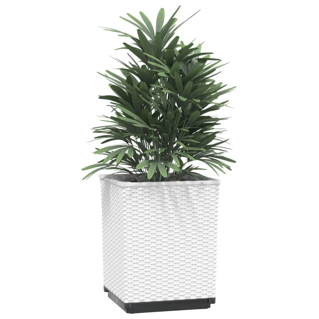 vidaXL Jardiniere, 4 buc., alb, 30x30x37 cm, polipropilenă