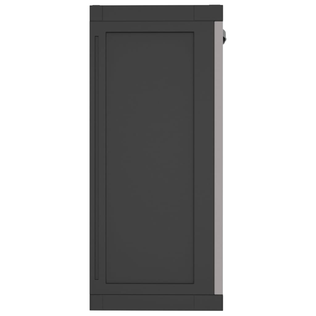 vidaXL Dulap depozitare de exterior, gri și negru, 65x37x85 cm, PP vidaXL Dulap depozitare de exterior, gri și negru, 65x37x85 cm, PP