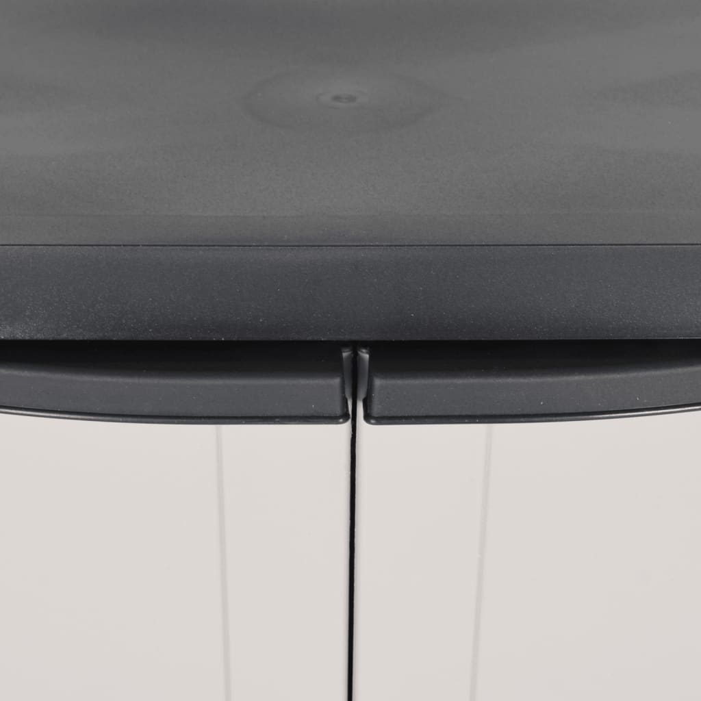 vidaXL Dulap depozitare de exterior, gri și negru, 65x37x85 cm, PP vidaXL Dulap depozitare de exterior, gri și negru, 65x37x85 cm, PP